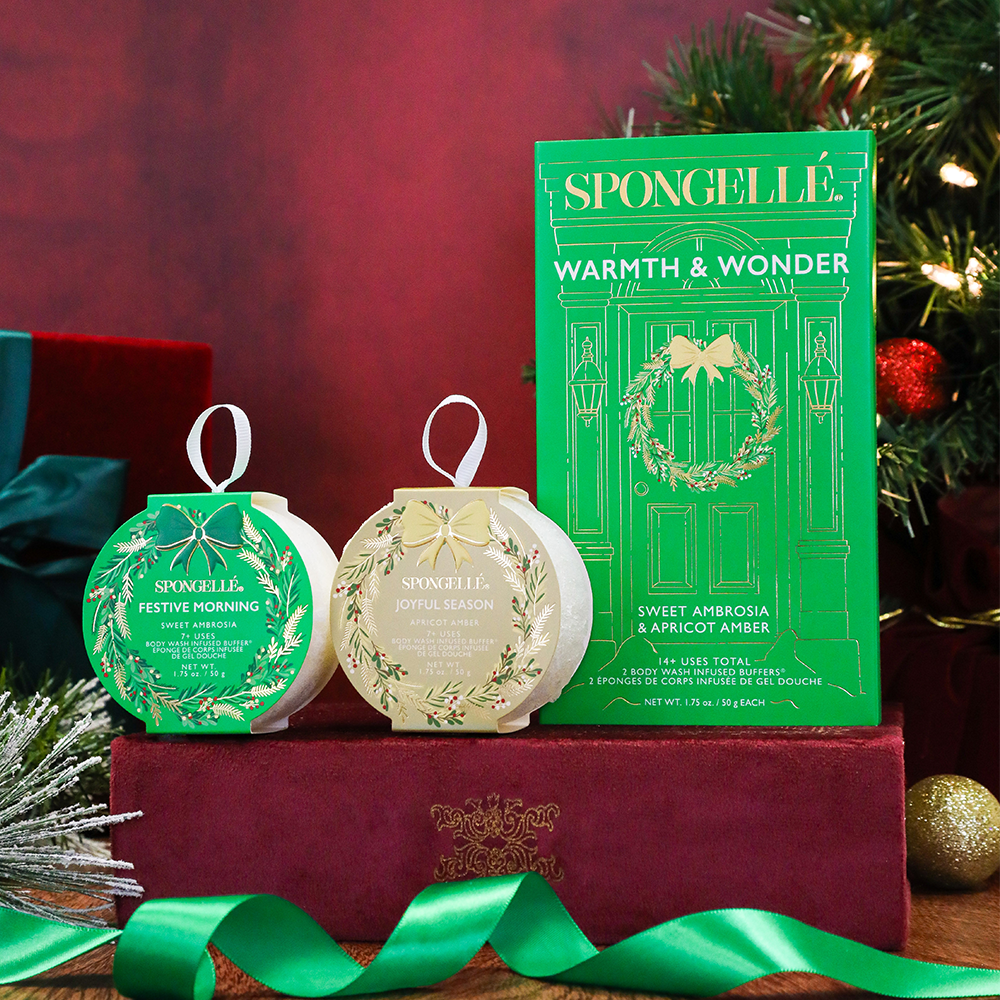 Spongellé | Holiday Wreath Body Buffer Gift Set