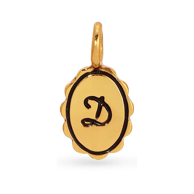 Charm Garden Scalloped Initial Charm | Gold D