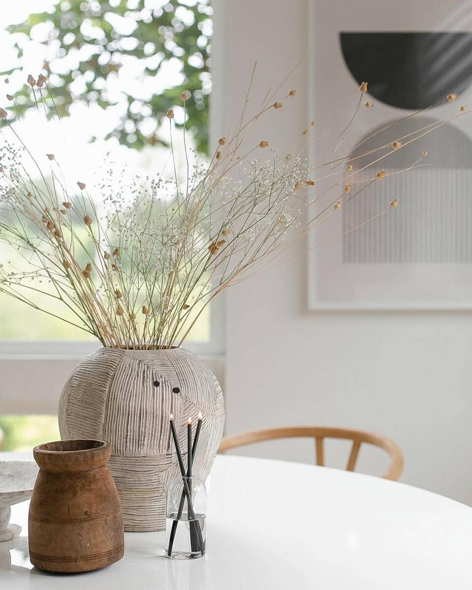 Black Everlasting Candles w/ Clear Vase