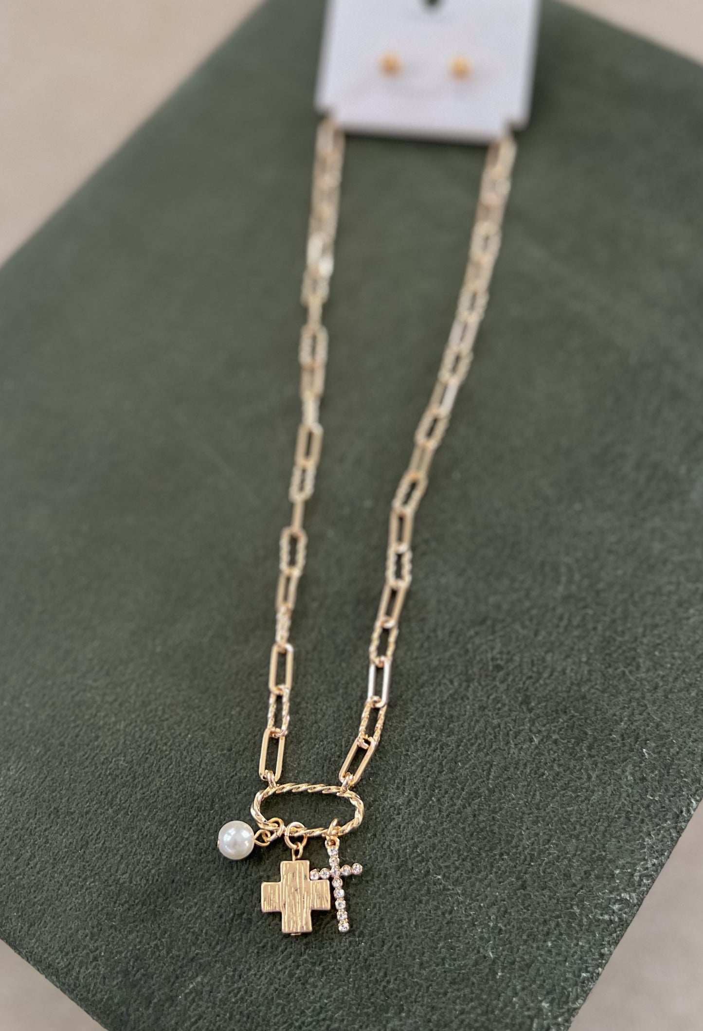 Clover/Cross Charm Necklace Set