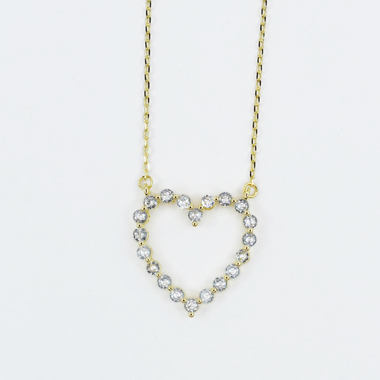 Sparkle Heart Necklace | Gold