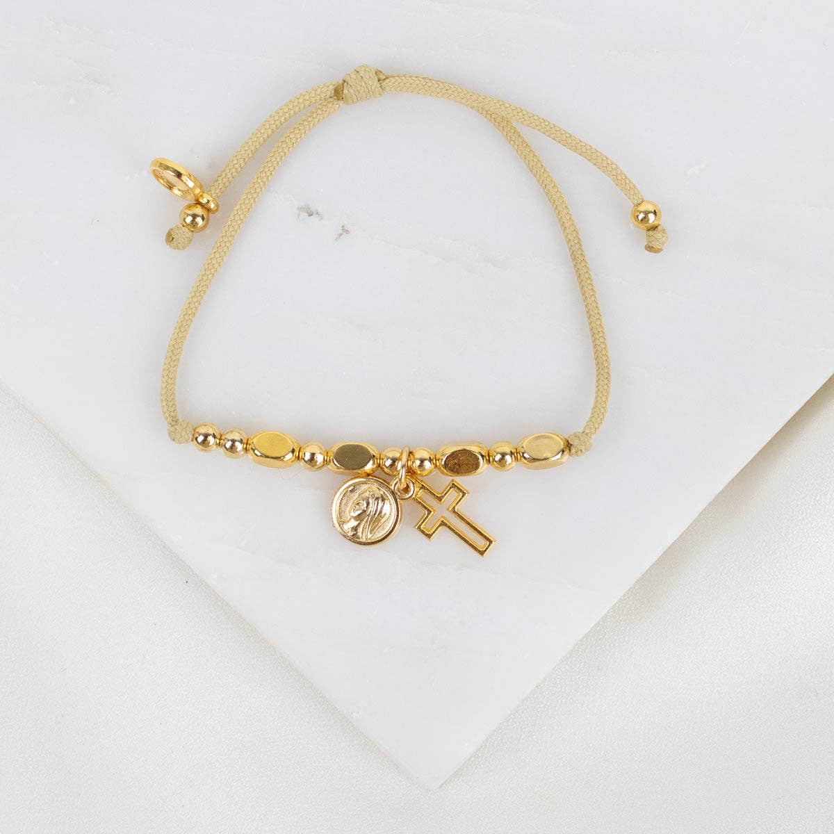 Mary's Cross Bracelet | Gold