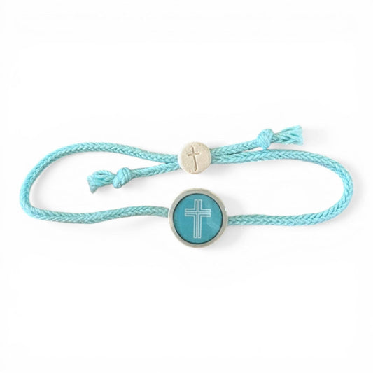 Tap To Pray® Bracelet | Sea Foam + Cross