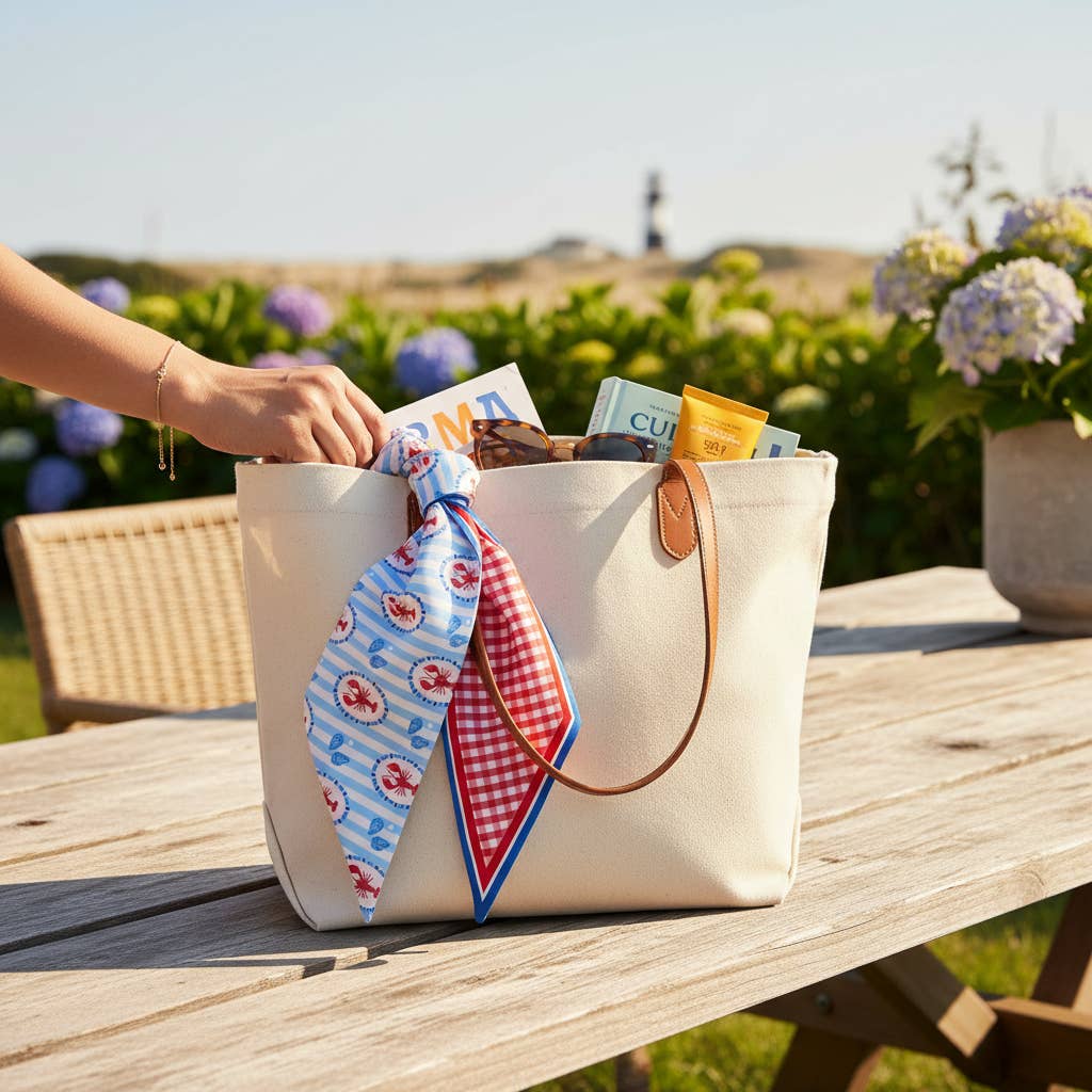 Twirl & Tie Scarf | lobster/gingham
