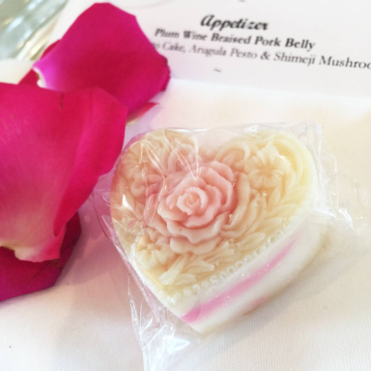 Valentine's Rose Heart Travel Soap | Pink