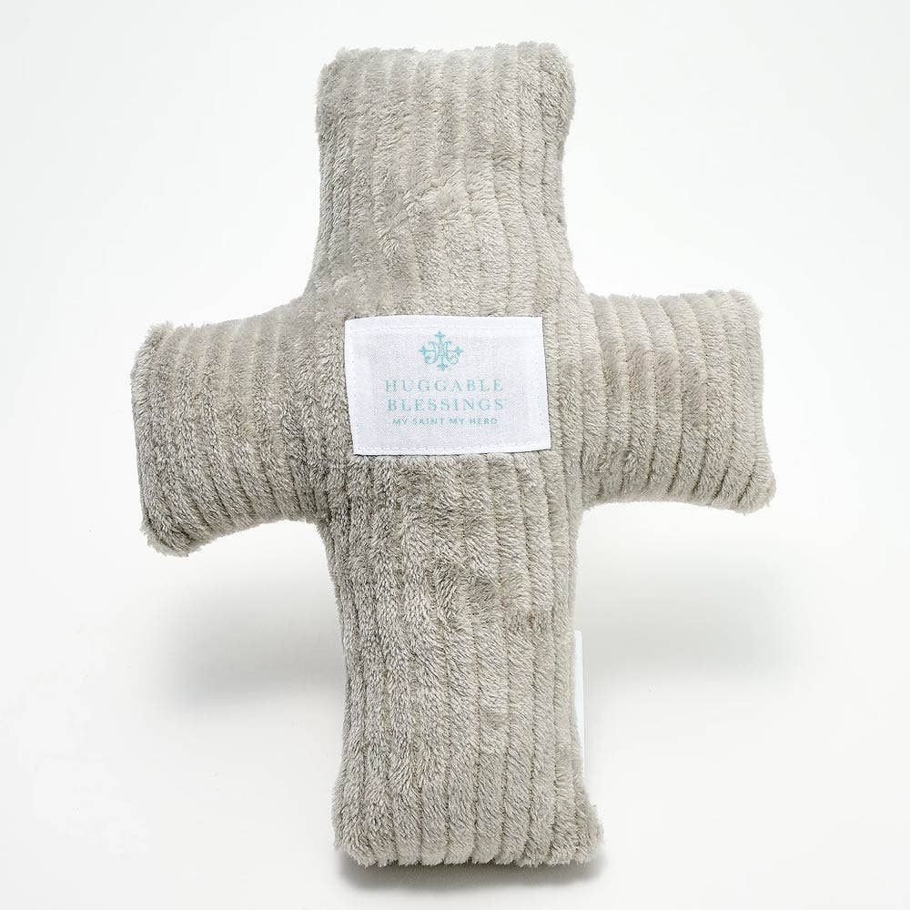 Huggable Cross Prayer Pillow | White