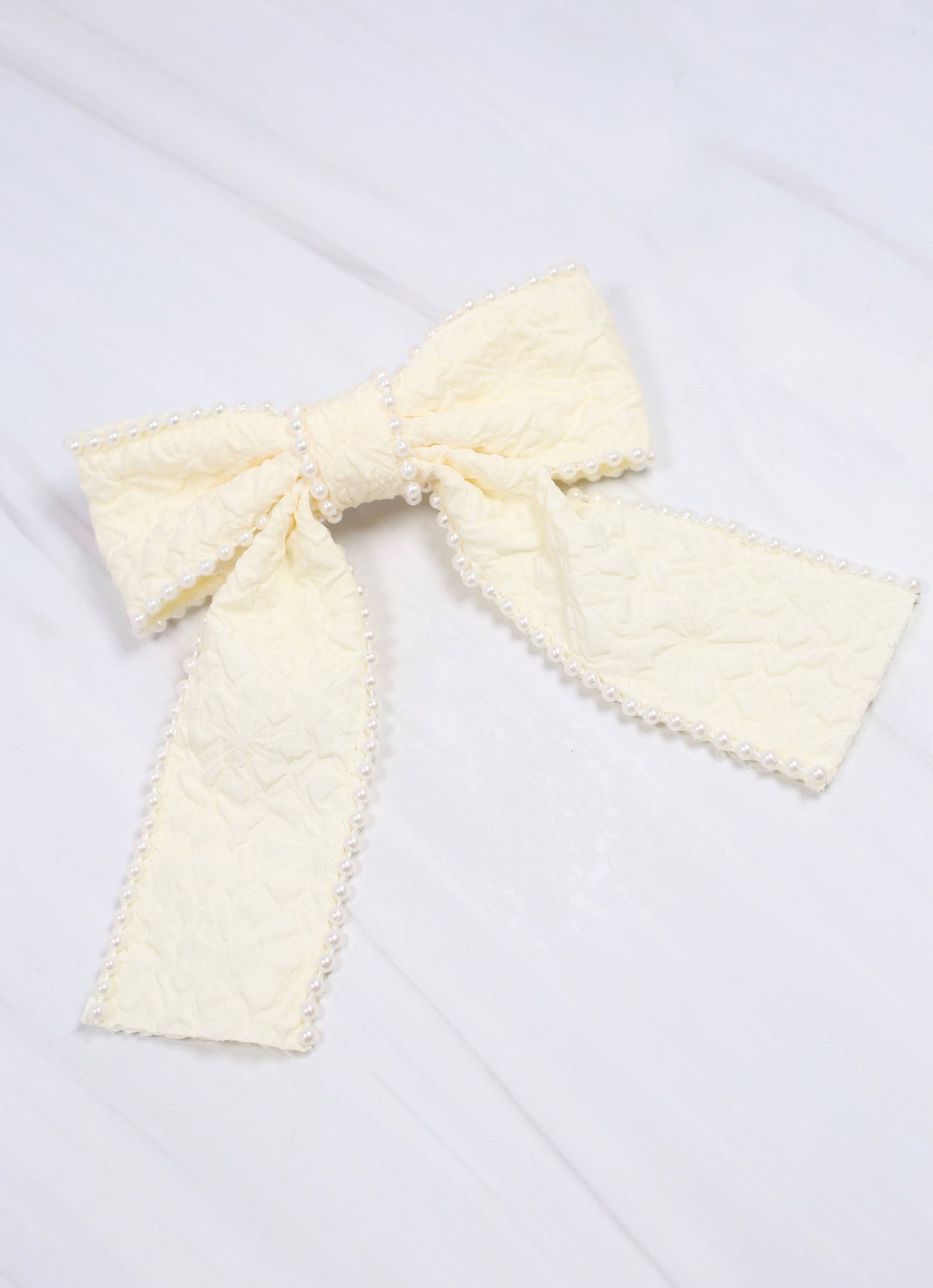 Blakely Pearl Lined Bow | Cream