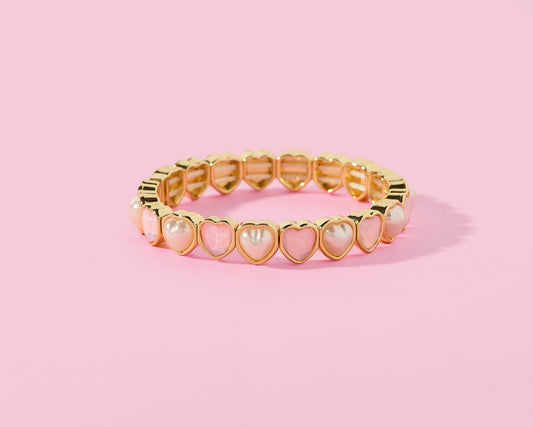 Pink Hearts Stretch Bracelet | Love