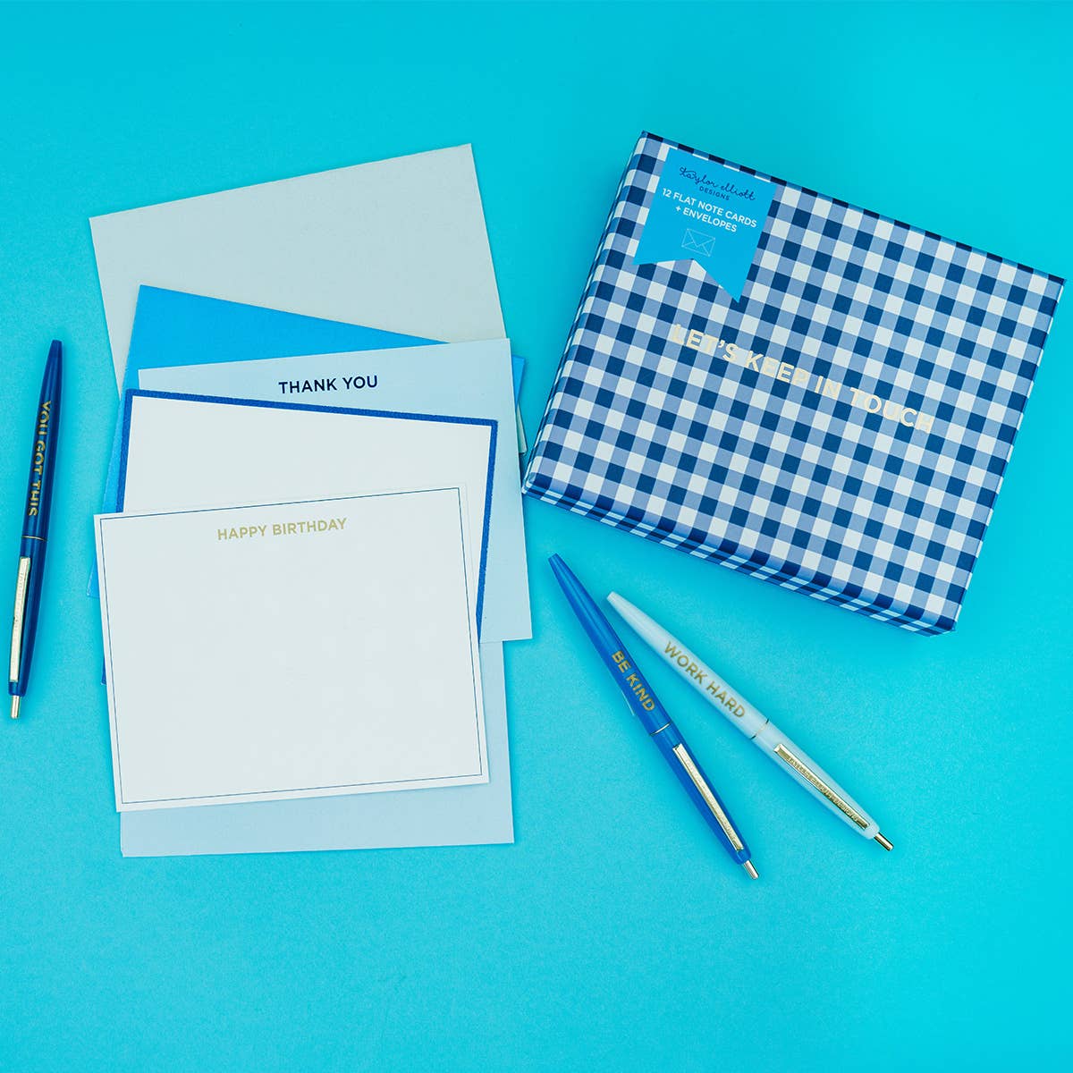 Motivational - Asst Blues - 5 Piece Pen Set