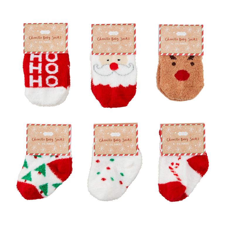 Chenille Christmas Socks