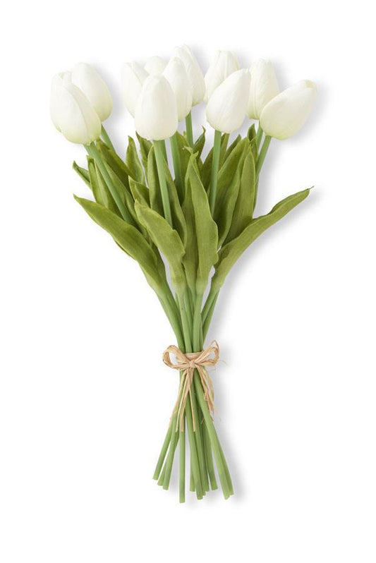 White Real Touch Tulip Bundle | 13"