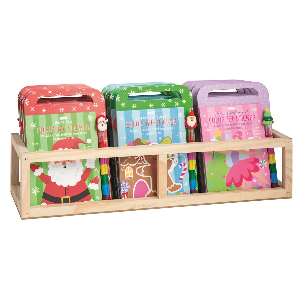Christmas Color-By-Sticker Book Set