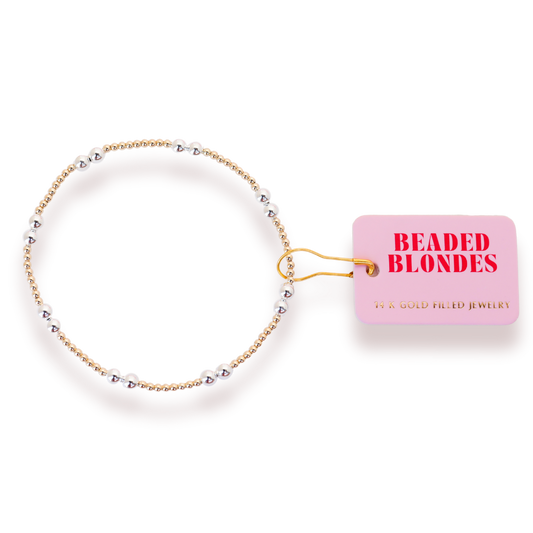 Leah Bracelet in Gold with Silver | Standard 6.75"