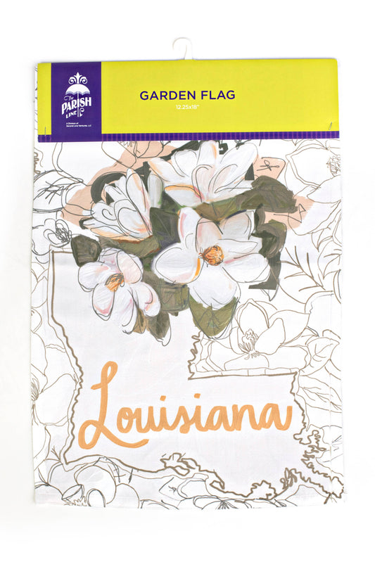 Painted Louisiana Magnolia Garden Flag