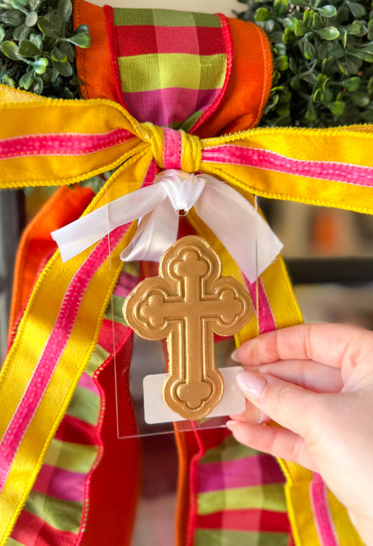 Gilded Cross Acrylic Ornament
