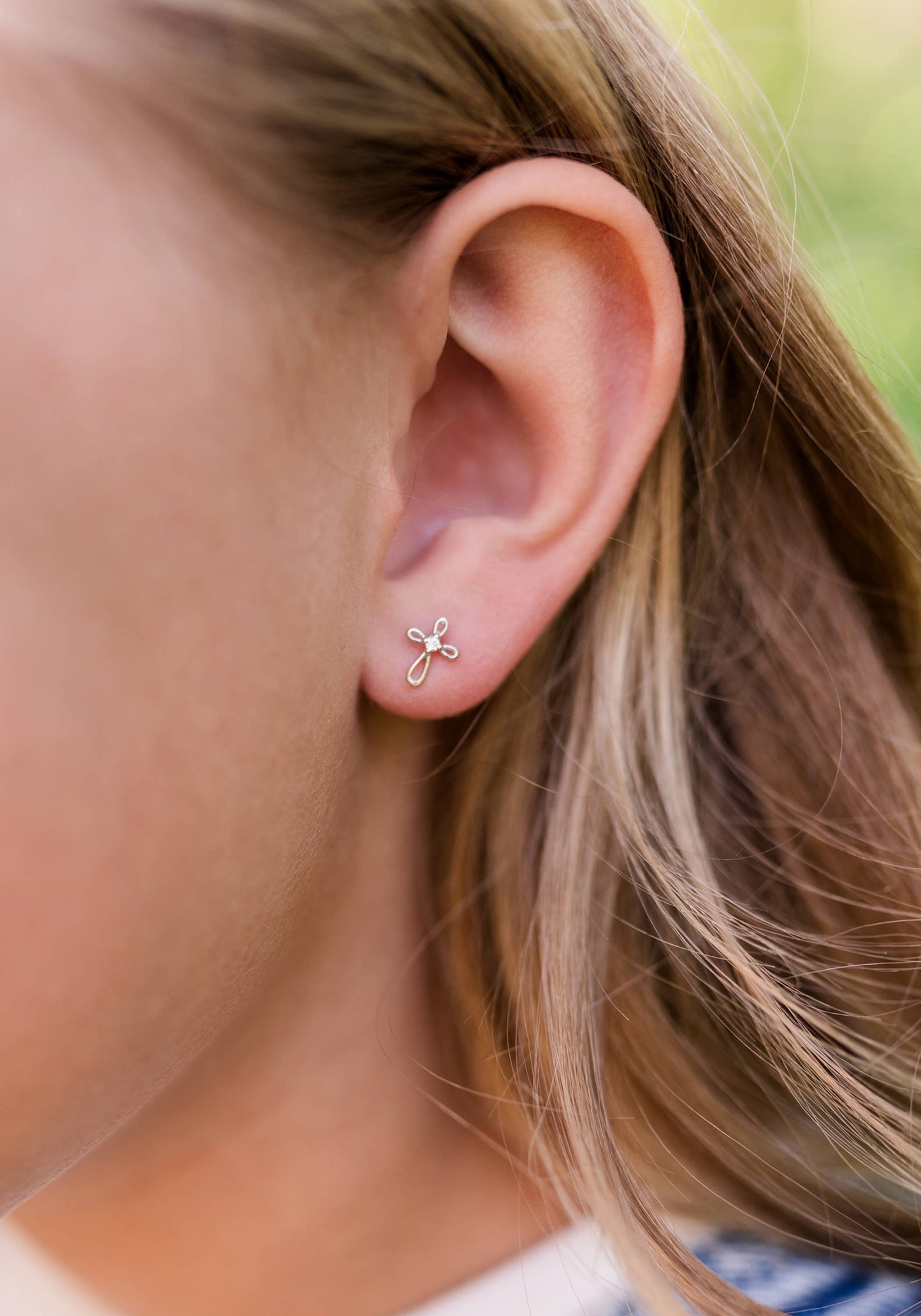 Sterling Silver Infinity Cross Earrings | Screw Back