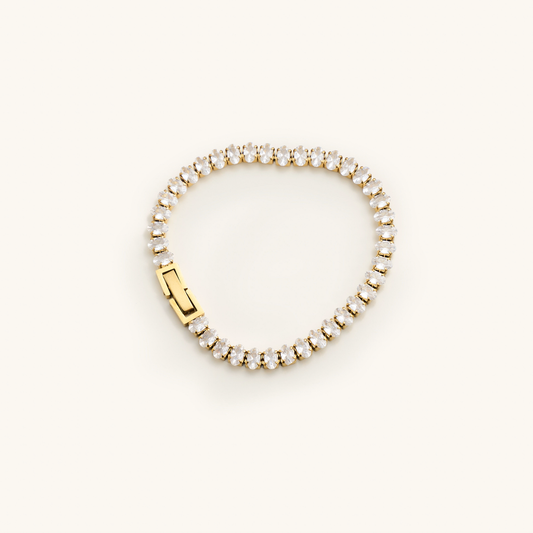 Cushion Cut Tennis Bracelet | Gold