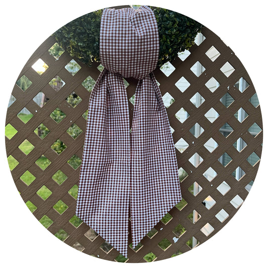 Chocolate Gingham Sash | 54"
