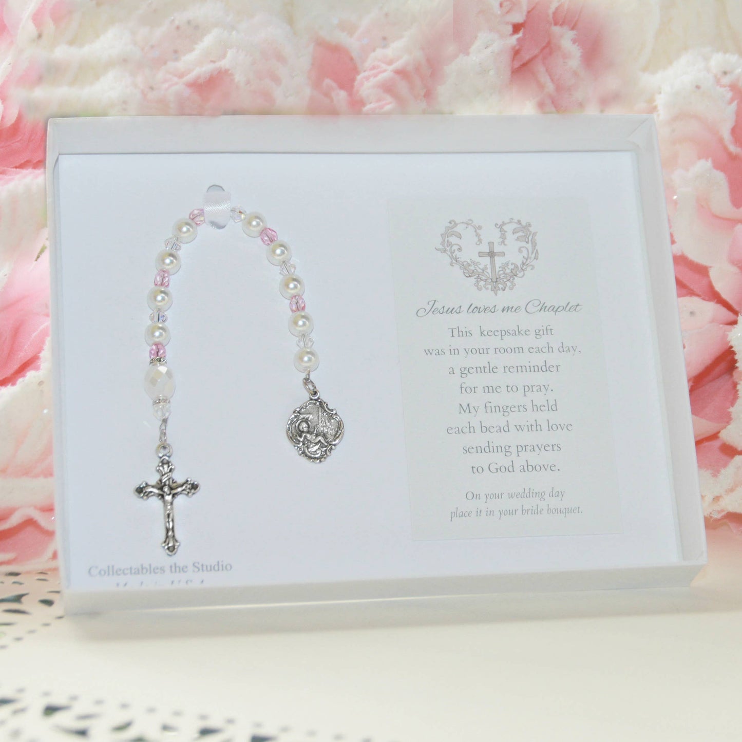 Chaplet Keepsake Jesus loves Me | Baby Girl