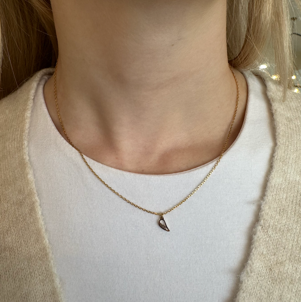 Gold Angel Wing Necklace | Waterproof