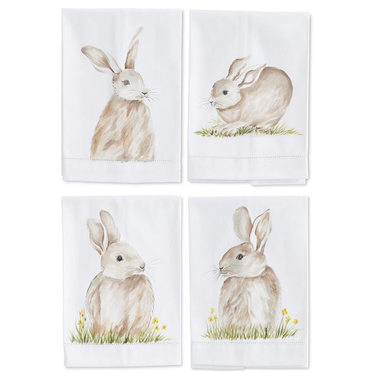 Bunny Hand-Painted Cotton Towel