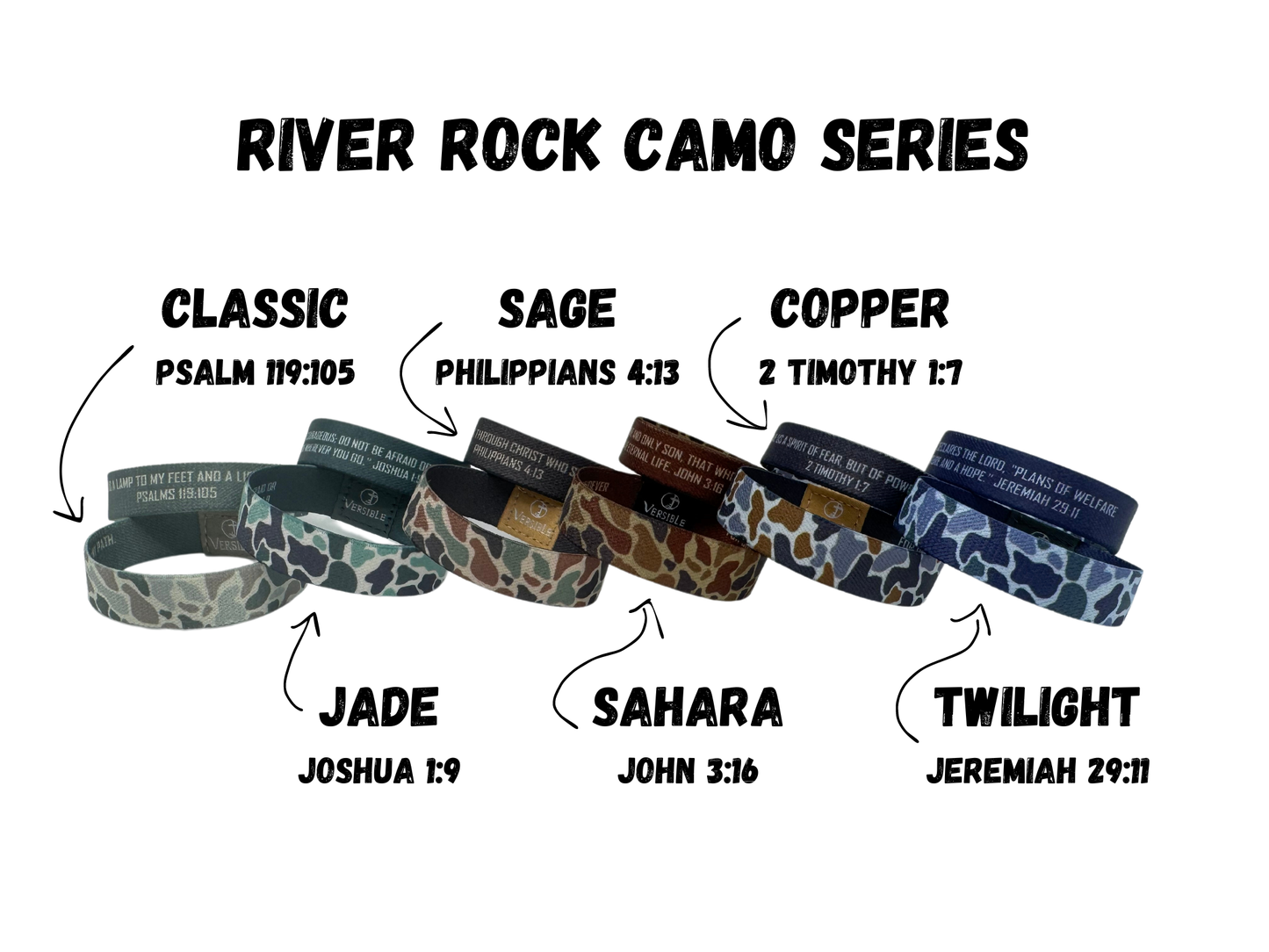 Versible River Rock Camo Band | Joshua 1:9 - XL