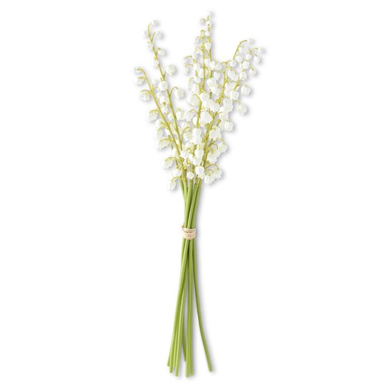 17" White Real Touch Lily of the Valley (9 stems)