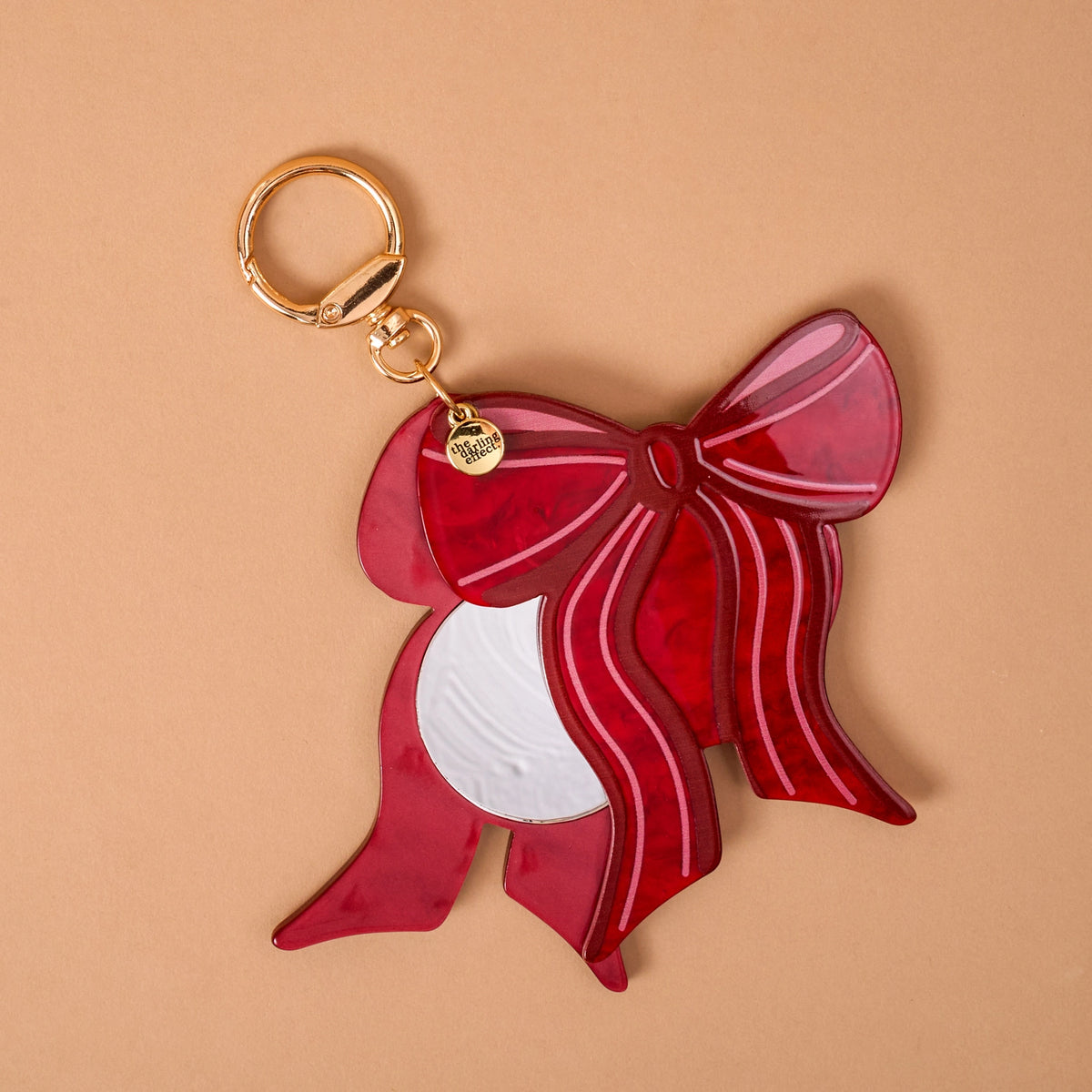 Mini Mirror Bag Charm | Red Bow