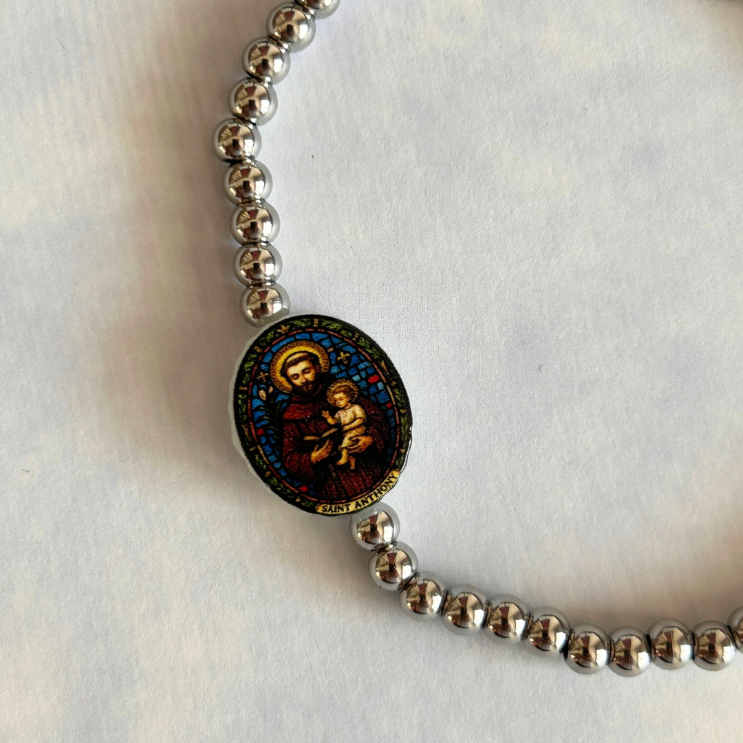 Holy Water Saint Anthony Bracelet | Waterproof Gold