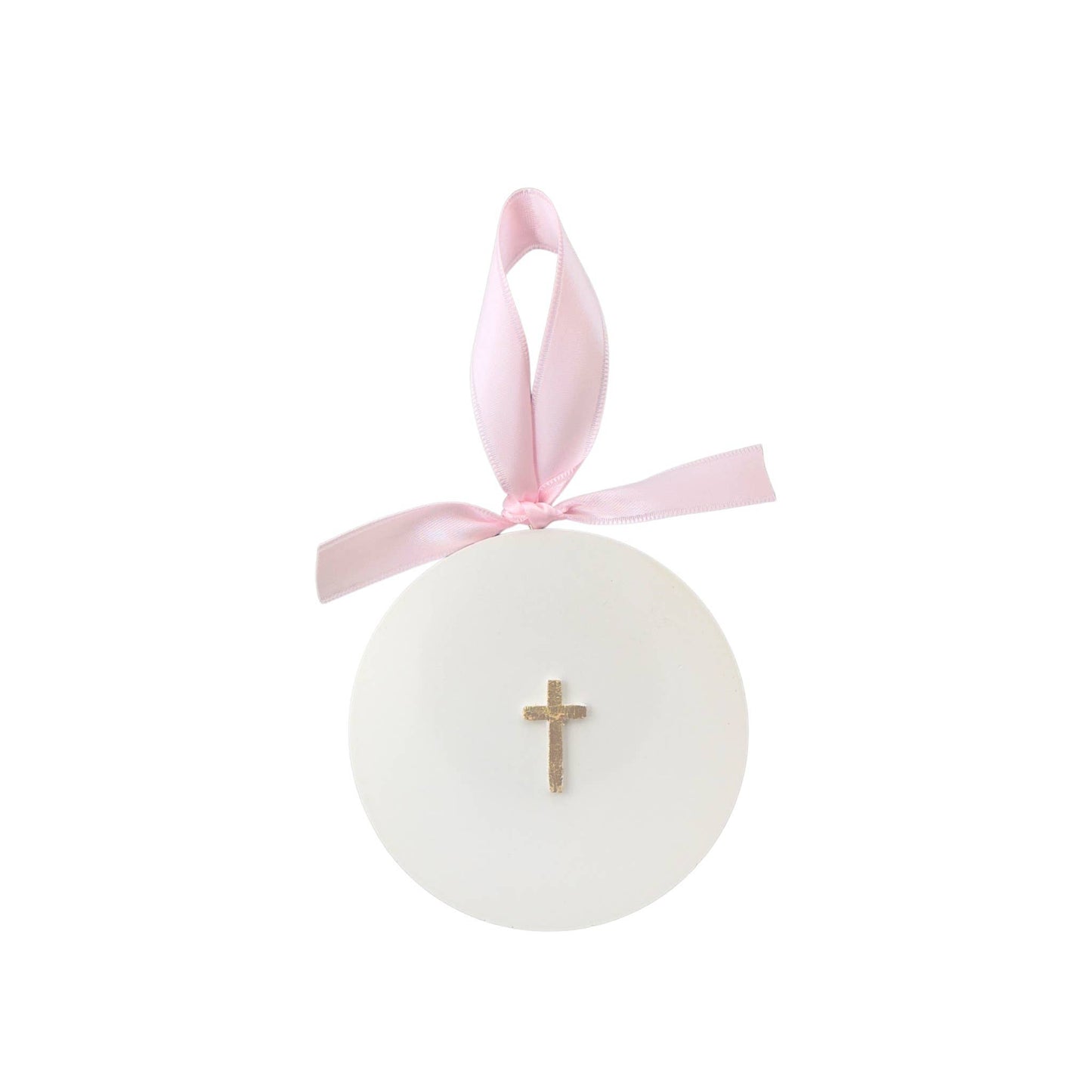 Tiny Cross Intaglio Ornament | Blue Ribbon