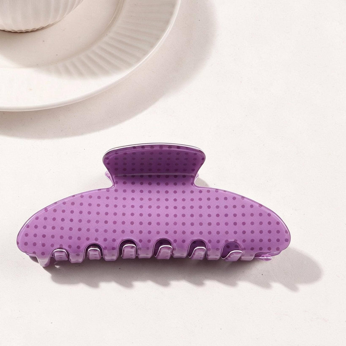 Lavender/Purple Polka Dot Hair Claw Clip