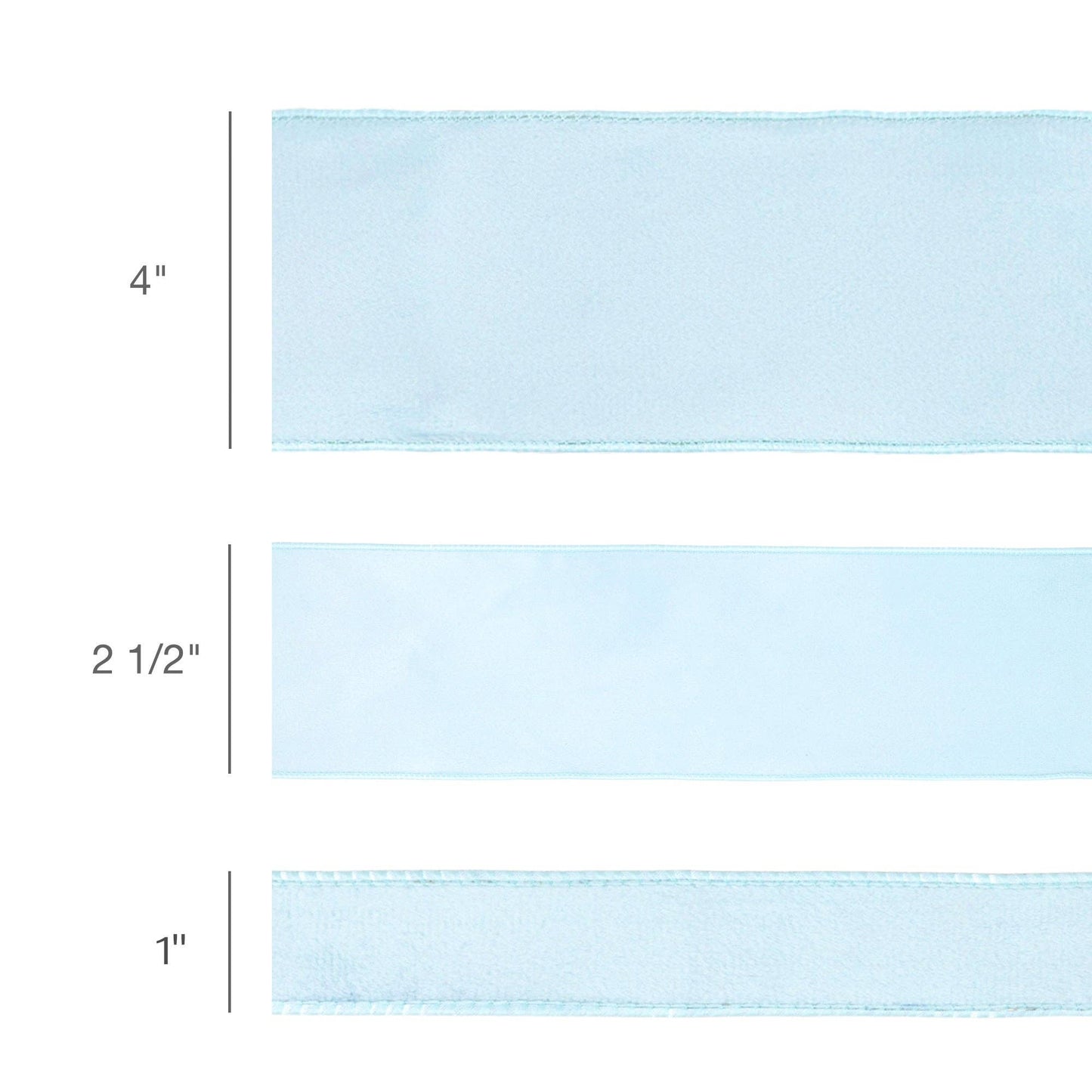 4" Reversible Classic Velvet Wired Ribbon | Baby Blue