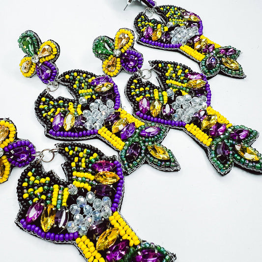 Mardi Gras Crawfish Earrings