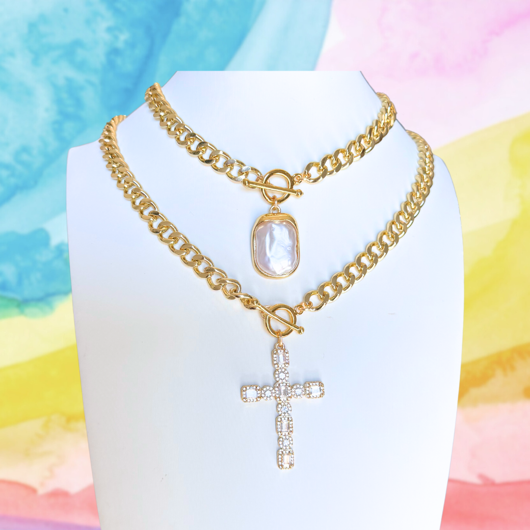 Iris Necklace | CZ Cross