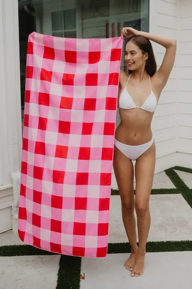 Roses All Over Reversible Beach Towel