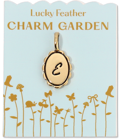 Charm Garden Scalloped Initial Charm | Gold E