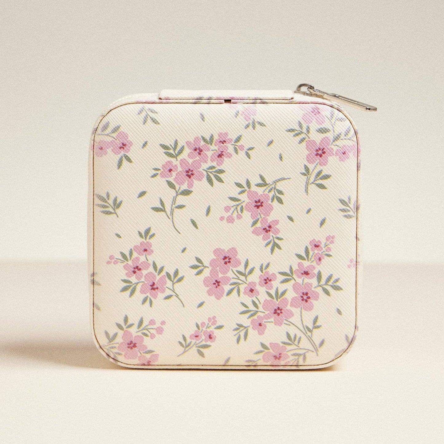 Pink Floral Travel Size Jewelry Box