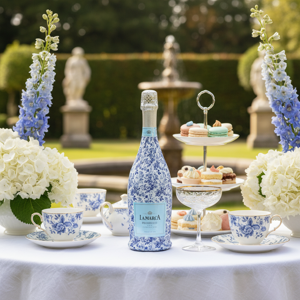 Beau Bottles Wrap | Grand-millenial Blue Floral