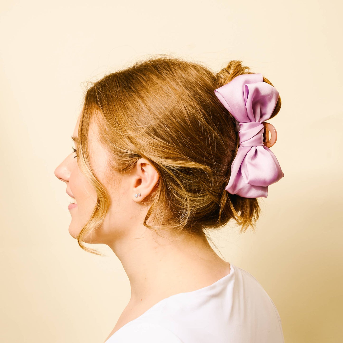 Satin Bow Claw Clip | Lilac