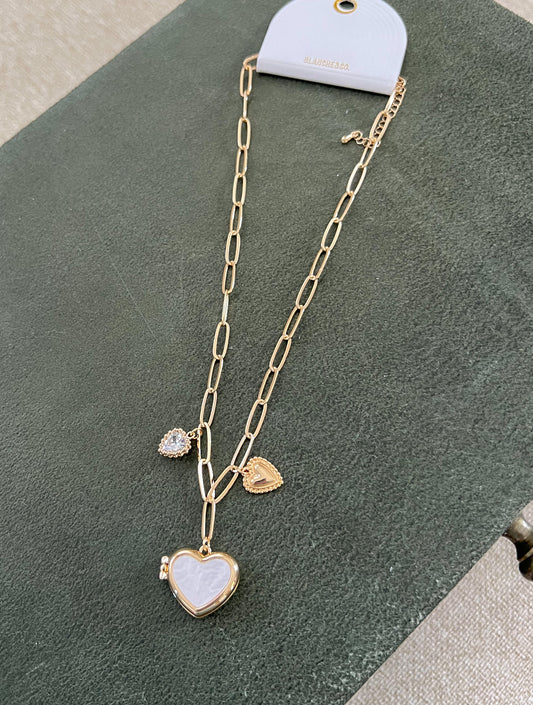 Heart Locket Charm Necklace