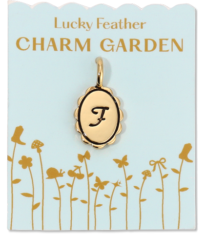 Charm Garden Scalloped Initial Charm | Gold F