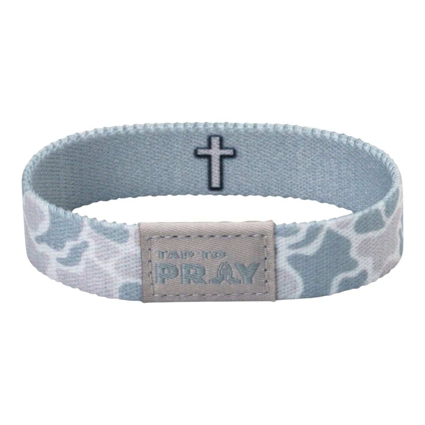 Tap To Pray® Wristband | River Rock Camo/Cross - Small