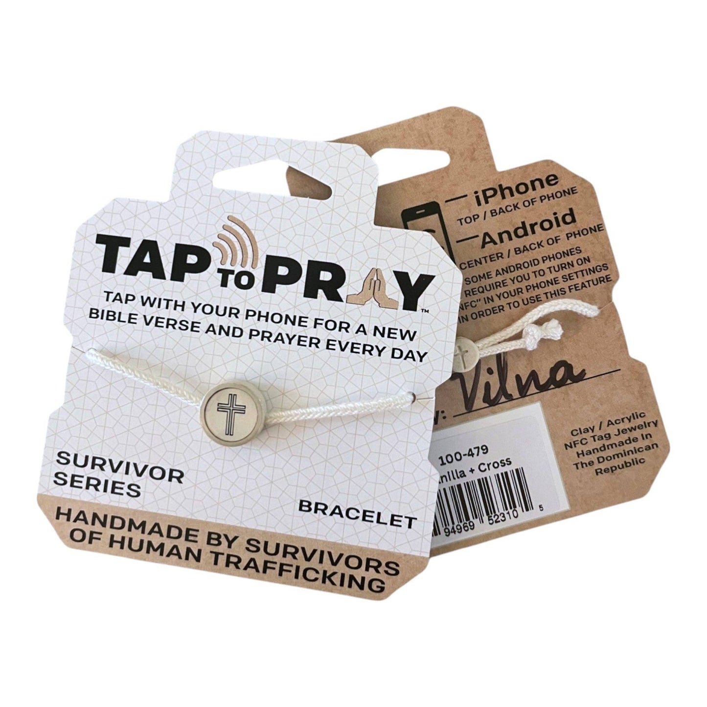 Tap To Pray® Bracelet | Vanilla + Cross