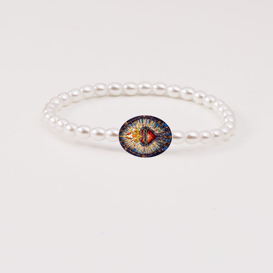 Holy Water Sacred Heart Bracelet | Waterproof Gold