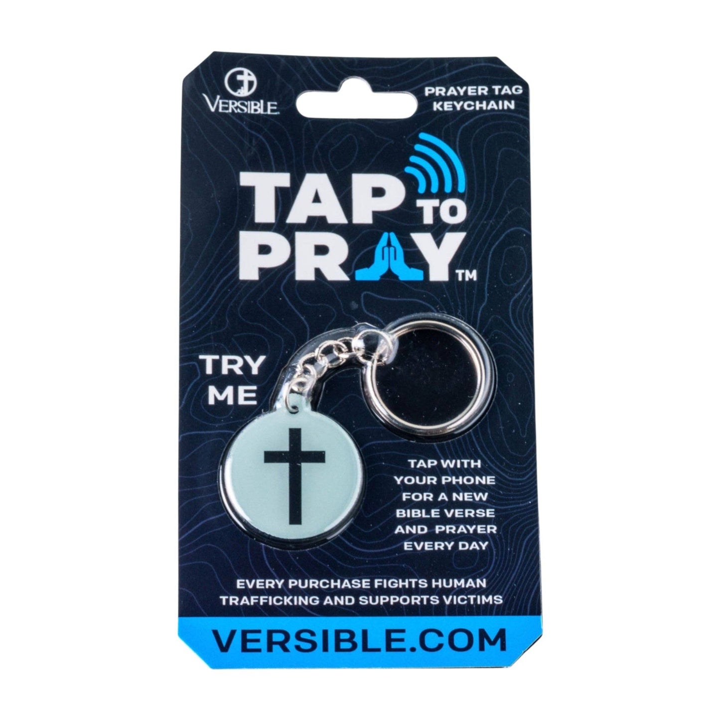 Tap To Pray® Keychain | Mint + Cross