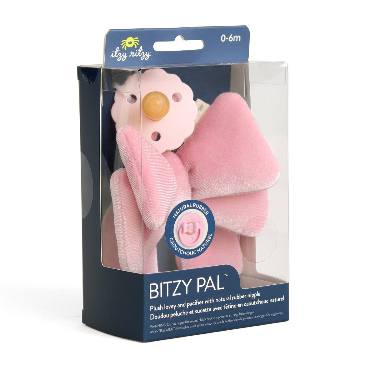 Bitzy Pal Natural Rubber Pacifier & Plush | Bow