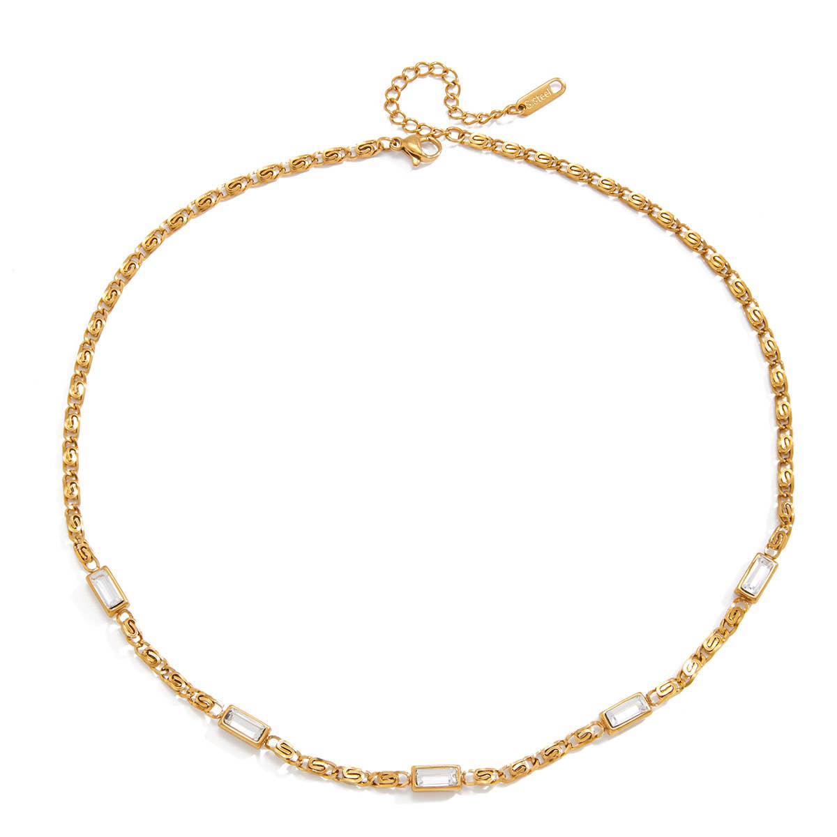 Starlight Baguette Necklace | Gold