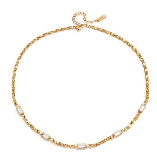 Starlight Baguette Necklace | Gold