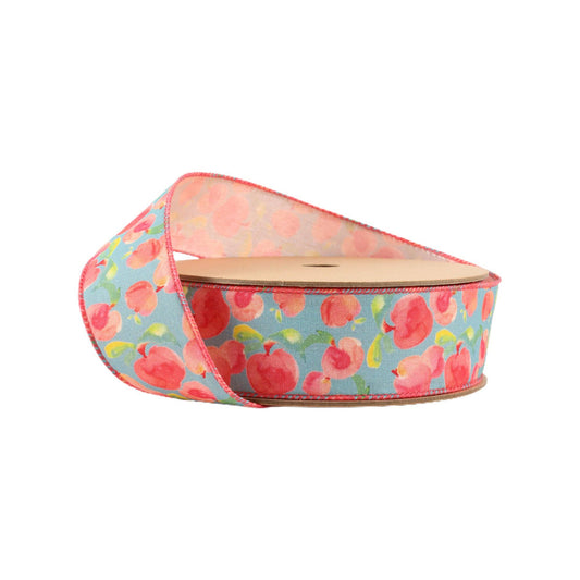 1.5" Wired Ribbon | Peaches w/ Peach Backing