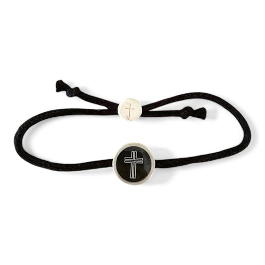 Tap To Pray® Bracelet | Onyx + Cross
